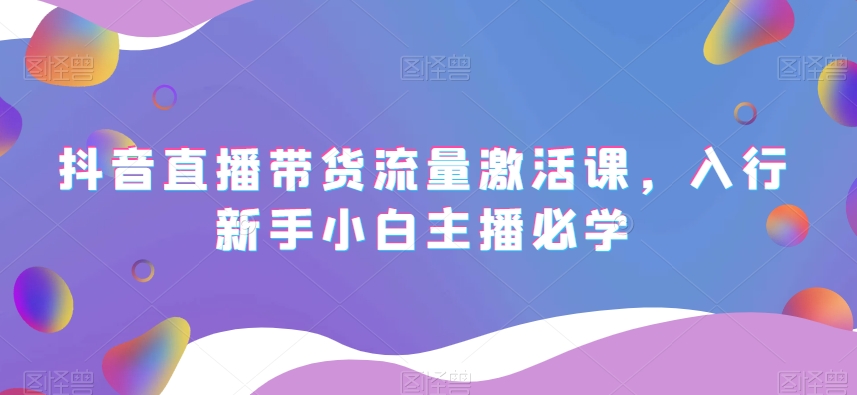 抖音直播带货流量激活课，入行新手小白主播必学-讯领网创