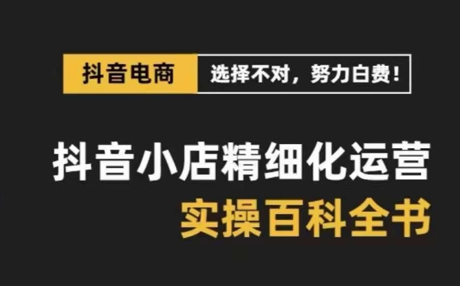 抖音小店 精细化运营-百科全书，保姆级运营实战讲解（28节课）-讯领网创