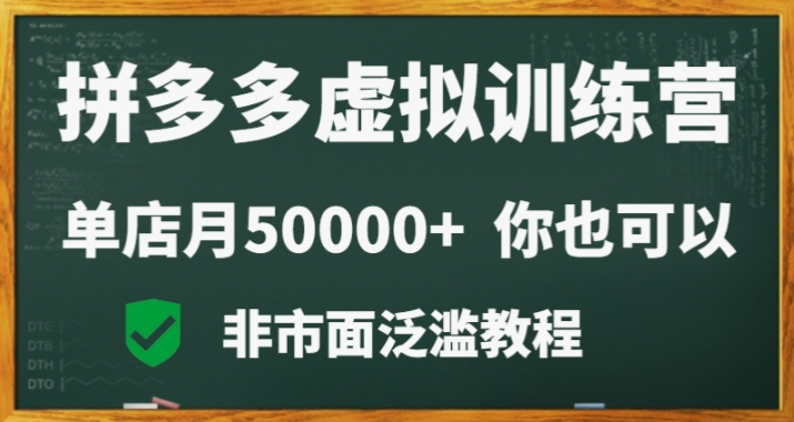 拼多多虚拟电商训练营月入30000+你也行，暴利稳定长久，副业首选-讯领网创