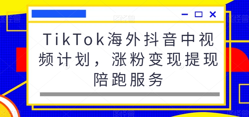 TikTok海外抖音中视频计划，涨粉变现提现陪跑服务-讯领网创