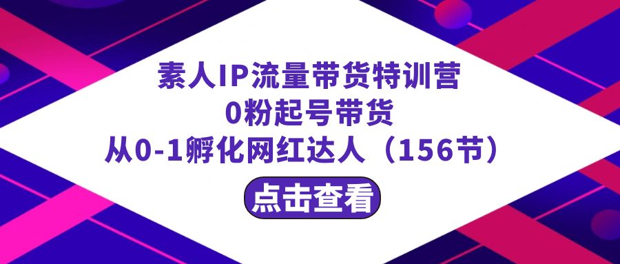 繁星·计划素人IP流量带货特训营：0粉起号带货 从0-1孵化网红达人（156节）-讯领网创