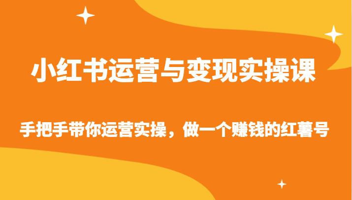 小红书运营与变现实操课-手把手带你运营实操，做一个赚钱的红薯号-讯领网创