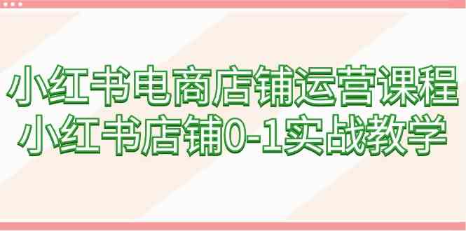 小红书电商店铺运营课程，小红书店铺0-1实战教学（60节课）-讯领网创