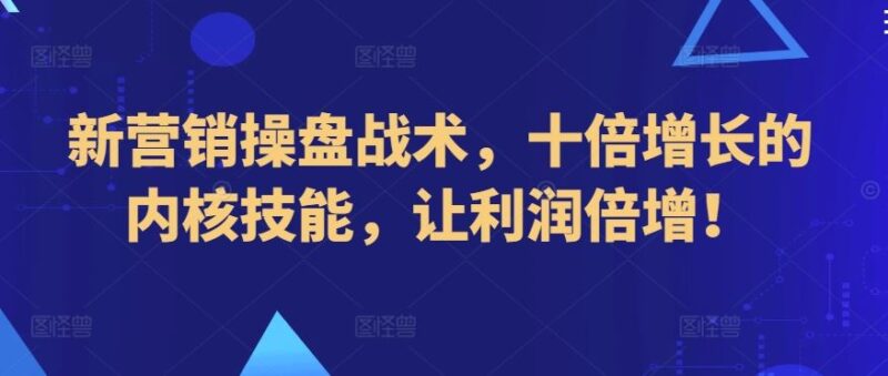 新营销操盘战术，十倍增长的内核技能，让利润倍增！-讯领网创