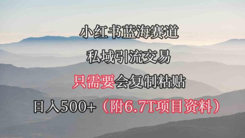 小红书短剧赛道，私域引流交易，会复制粘贴，日入500+（附6.7T短剧资源）-讯领网创