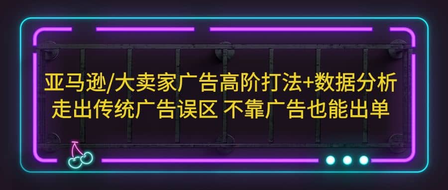 亚马逊/大卖家广告高阶打法+数据分析，走出传统广告误区 不靠广告也能出单-讯领网创