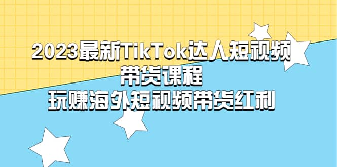 2023最新TikTok·达人短视频带货课程，玩赚海外短视频带货·红利-讯领网创