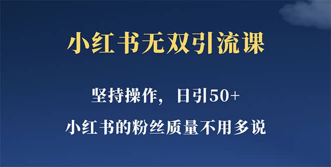 小红书无双课一天引50+女粉，不用做视频发视频，小白也很容易上手拿到结果-讯领网创