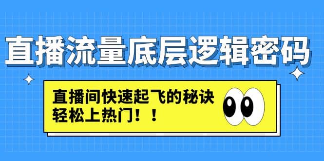 直播流量底层逻辑密码：直播间快速起飞的秘诀，轻松上热门-讯领网创