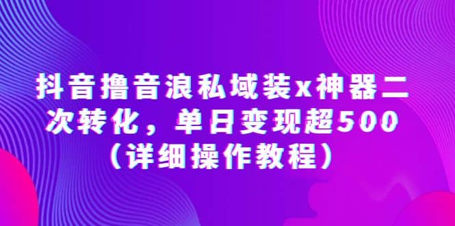 抖音撸音浪私域装x神器二次转化，单日变现超500（详细操作教程）-讯领网创