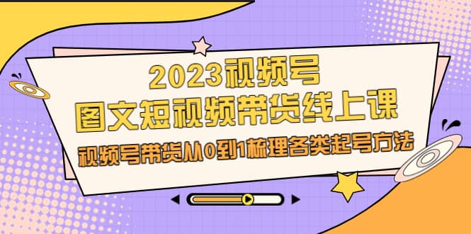 2023视频号-图文短视频带货线上课，视频号带货从0到1梳理各类起号方法-讯领网创