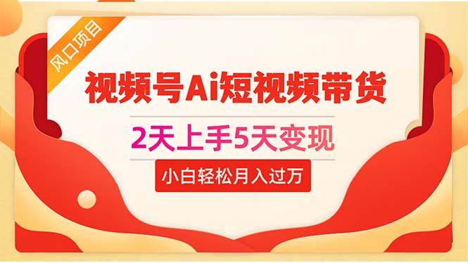 （10807期）2天上手5天变现视频号Ai短视频带货0粉丝0基础小白轻松月入过万-讯领网创