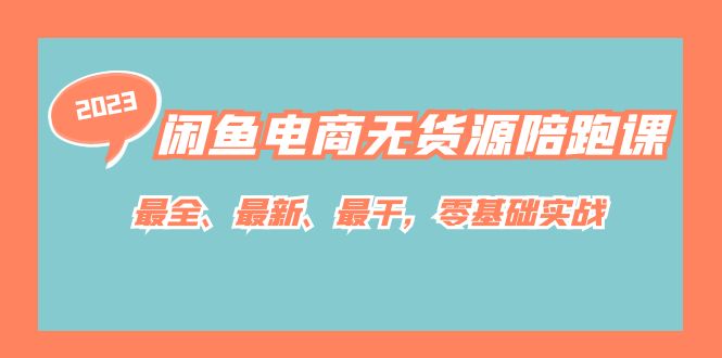 闲鱼电商无货源陪跑课，最全、最新、最干，零基础实战！-讯领网创