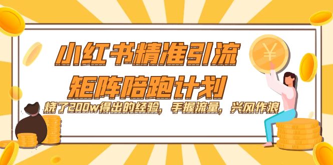 小红书精准引流·矩阵陪跑计划：烧了200w得出的经验，手握流量，兴风作浪！-讯领网创