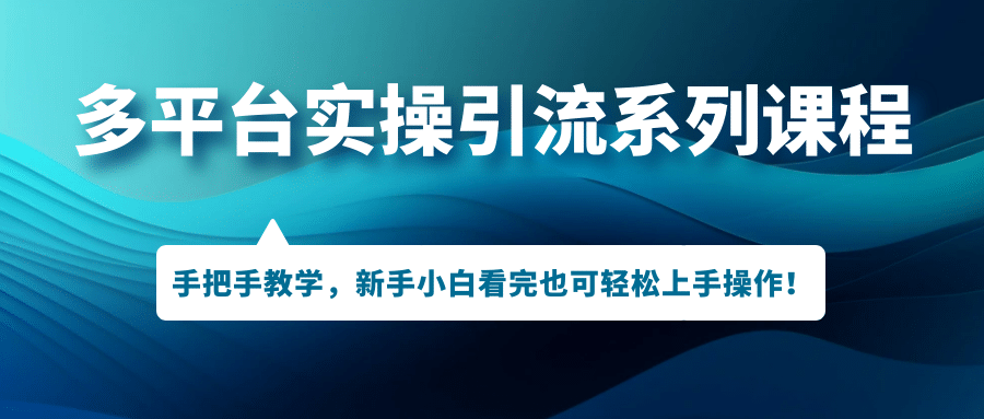 多平台实操引流系列课程，手把手教学，新手小白看完也可轻松上手引流操作-讯领网创