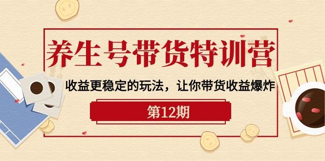 养生号带货特训营【12期】收益更稳定的玩法，让你带货收益爆炸-9节直播课-讯领网创