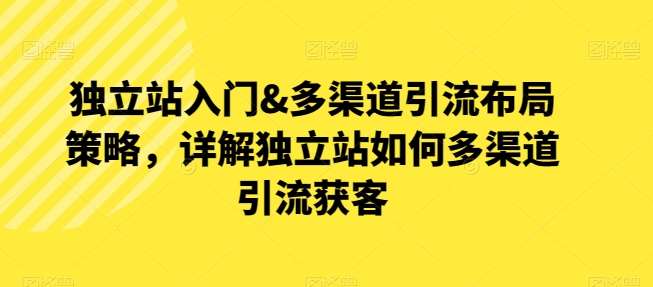 独立站入门&多渠道引流布局策略，详解独立站如何多渠道引流获客-讯领网创