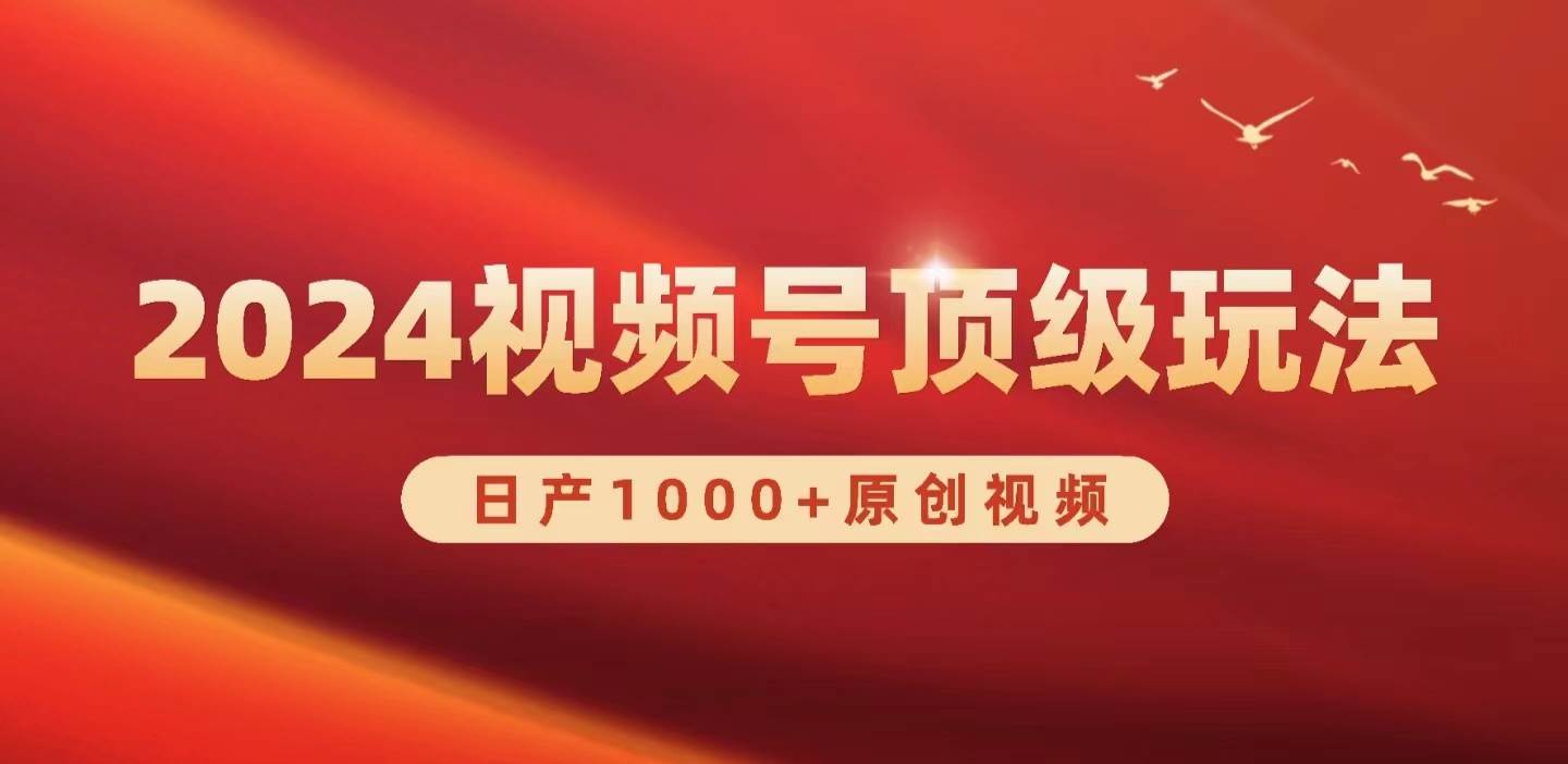 （9905期）2024视频号新赛道，日产1000+原创视频，轻松实现日入3000+-讯领网创