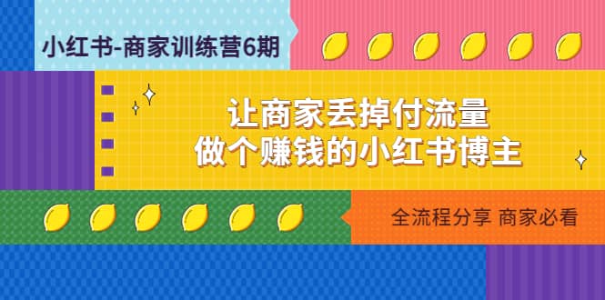 小红书-商家训练营12期：让商家丢掉付流量-讯领网创