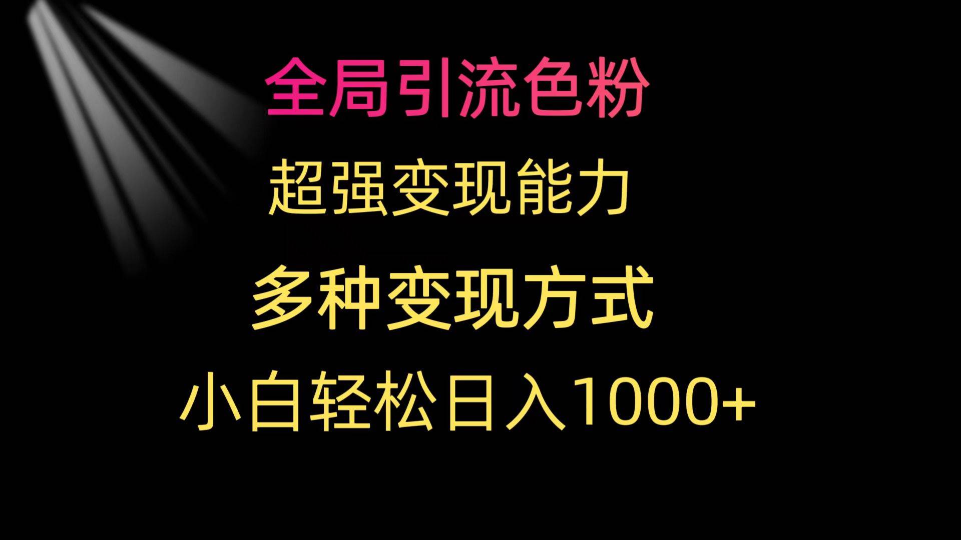 全局引流色粉 超强变现能力 多种变现方式 小白轻松日入1000+-讯领网创