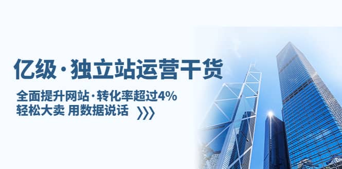 独立站运营干货：全面提升网站·转化率超过4%，轻松大卖 用数据说话-讯领网创