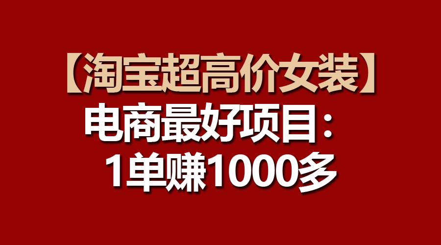 （10514期）【淘宝超高价女装】电商最好项目：一单赚1000多-讯领网创