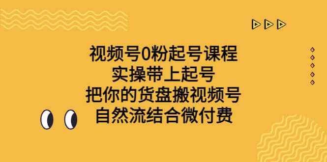 视频号0粉起号课程 实操带上起号 把你的货盘搬视频号 自然流结合微付费-讯领网创