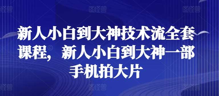 新人小白到大神技术流全套课程，新人小白到大神一部手机拍大片-讯领网创