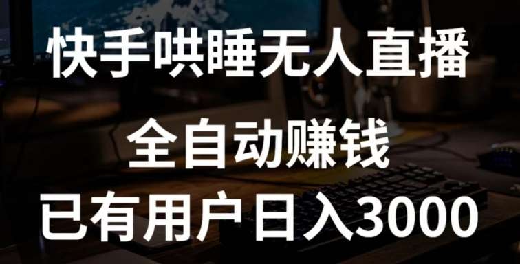 快手哄睡无人直播+独家挂载技术，已有用户日入3000+【赚钱流程+直播素材】【揭秘】-讯领网创