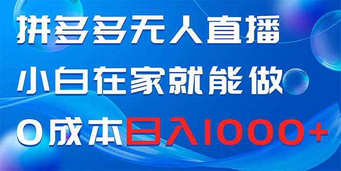 （8450期）拼多多无人直播，小白在家就能做，0成本日入1000+-讯领网创