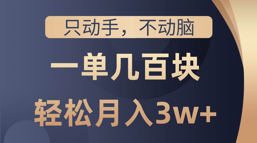 只动手不动脑，一单几百块，轻松月入3w+，看完就能直接操作，详细教程-讯领网创