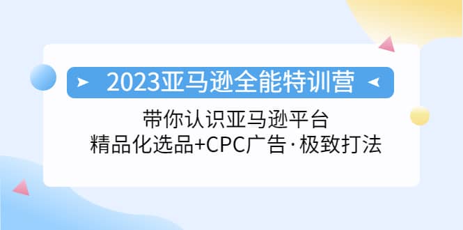 2023亚马逊全能特训营：玩转亚马逊平台+精品化·选品+CPC广告·极致打法-讯领网创