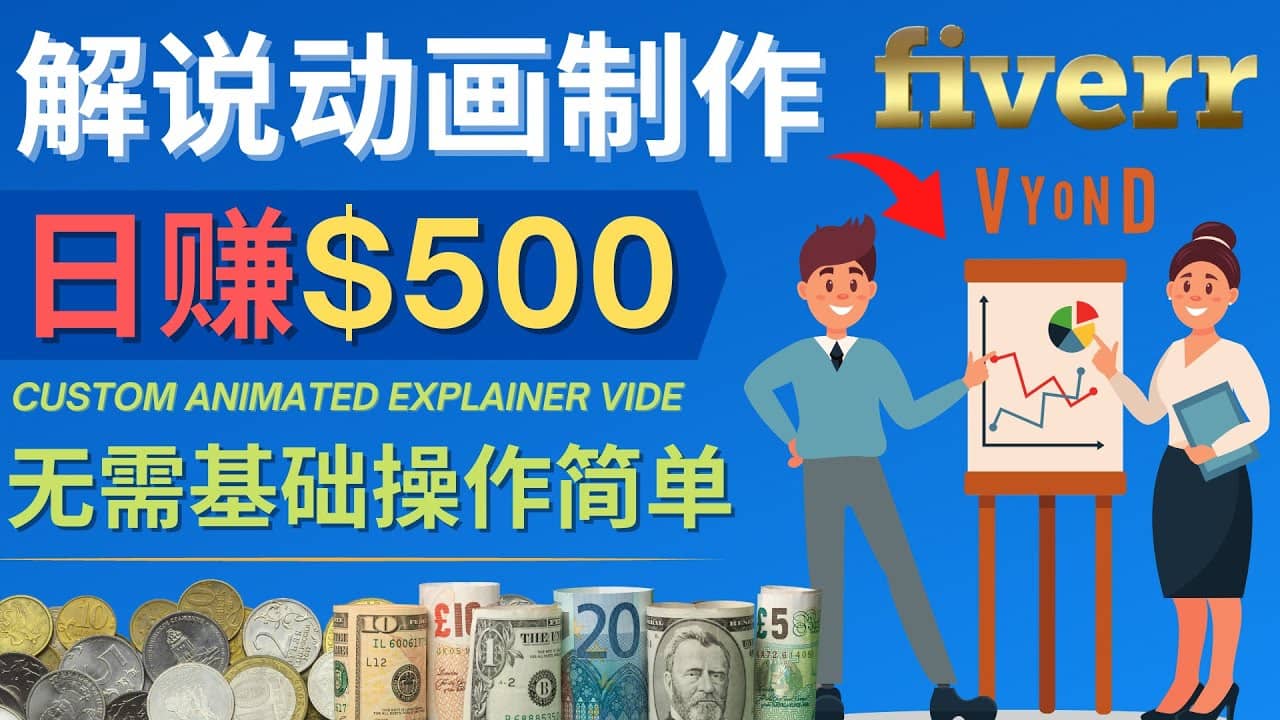 制作解说类动画视频（Animated Explainer）日赚500美元以上 – 0基础可操作-讯领网创