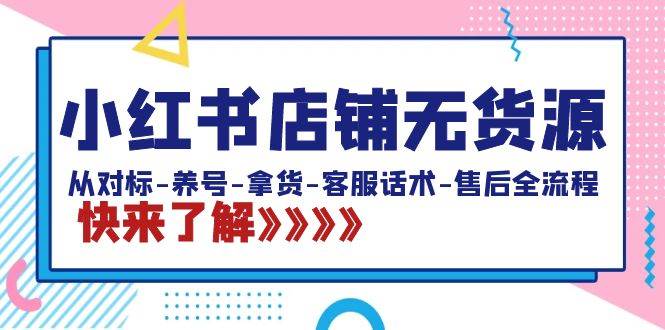 （8897期）小红书店铺无货源：从对标-养号-拿货-客服话术-售后全流程（20节课）-讯领网创