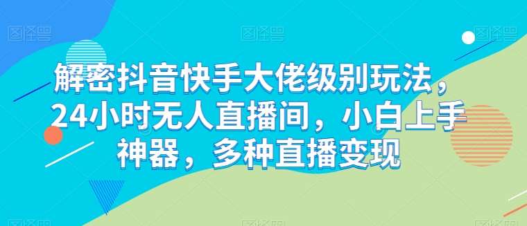 解密抖音快手大佬级别玩法，24小时无人直播间，小白上手神器，多种直播变现【揭秘】-讯领网创