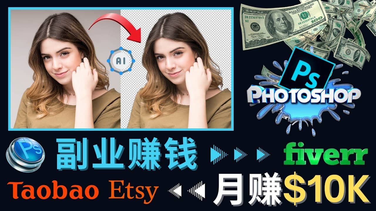 掌握PS修图技能，月赚5000美元以上 – 利用Adobe Photoshop赚钱的3种途径-讯领网创