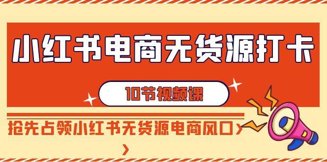 （9015期）小红书电商-无货源打卡，抢先占领小红书无货源电商风口（10节课）-讯领网创