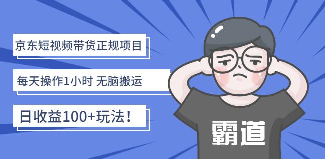 京东短视频带货正规项目：每天操作1小时无脑搬运日收益100+玩法！-讯领网创