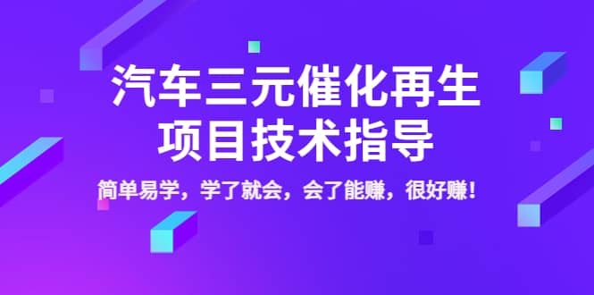 汽车三元催化再生项目技术指导，简单易学，学了就会，会了能赚，很好赚！-讯领网创