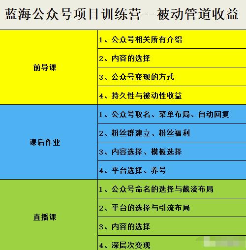 米辣微课·蓝海公众号项目训练营，手把手教你实操运营公众号和小程序变现-讯领网创