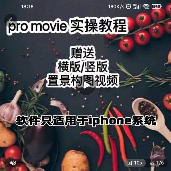 漆十二美食摄影，25​节promovie实操高手课节-讯领网创