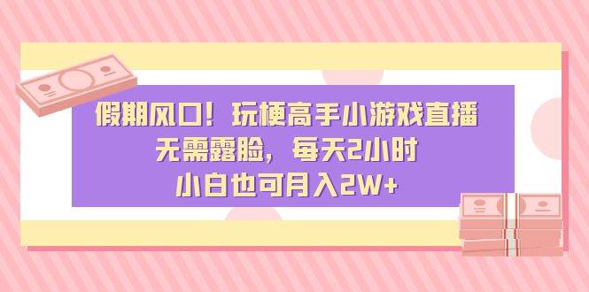 （8769期）假期风口！玩梗高手小游戏直播，无需露脸，每天2小时，小白也可月入2W+-讯领网创