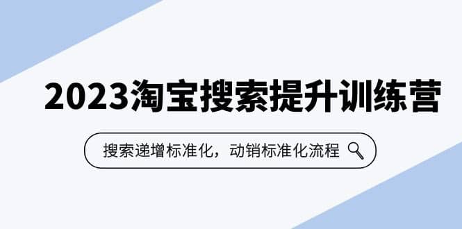 2023淘宝搜索-提升训练营，搜索-递增标准化，动销标准化流程（7节课）-讯领网创