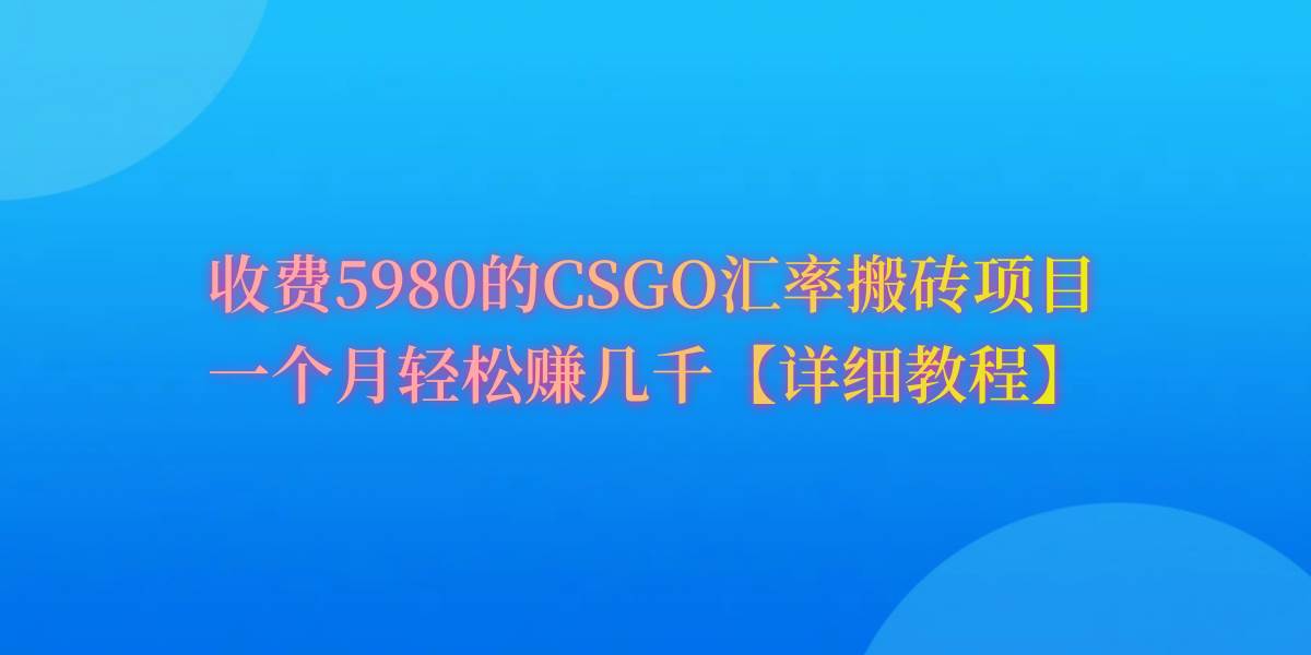 （9776期）CSGO装备搬砖，月综合收益率高达60%，你也可以！-讯领网创