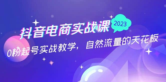 抖音电商实战课：0粉起号实战教学，自然流量的天花板（2月19最新）-讯领网创