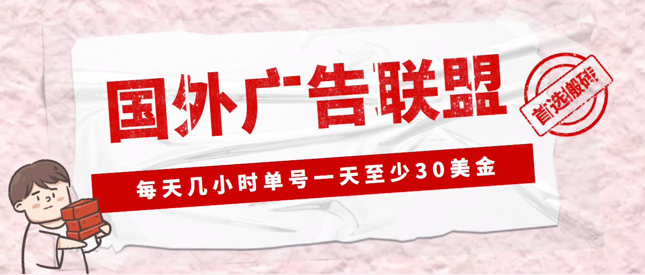 外面收费1980最新国外LEAD广告联盟搬砖项目，单号一天至少30美元(详细教程)-讯领网创