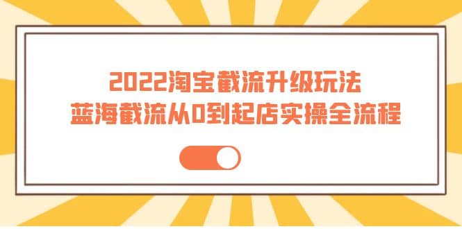 2022淘宝截流升级玩法：蓝海截流从0到起店实操全流程 价值千元-讯领网创