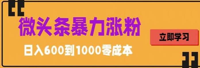 微头条暴力涨粉技巧搬运文案就能涨几万粉丝，简单0成本，日赚600-讯领网创