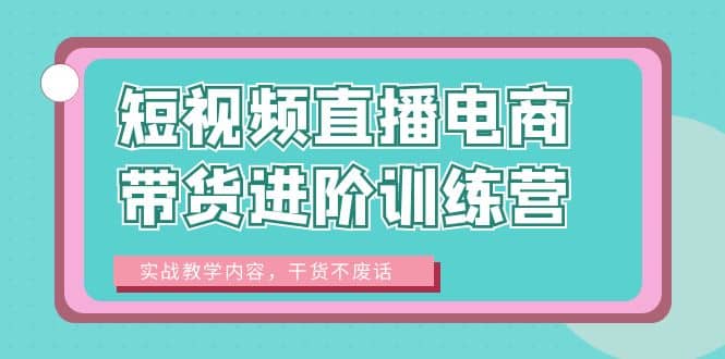 短视频直播电商带货进阶训练营：实战教学内容，干货不废话-讯领网创