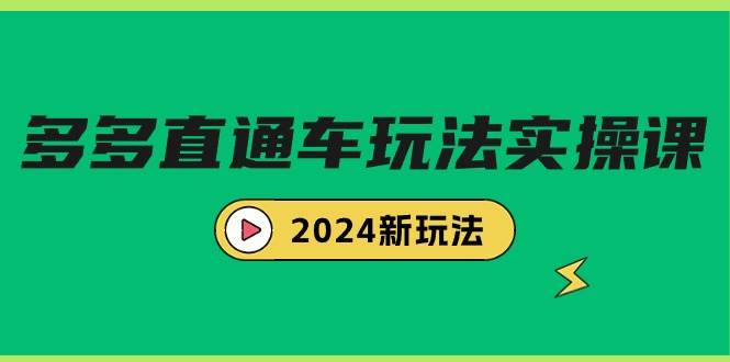 多多直通车玩法实战课，2024新玩法（7节课）-讯领网创